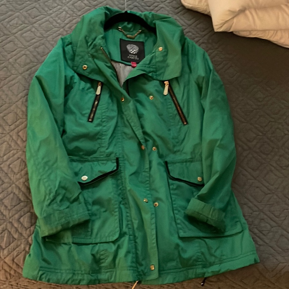 Kelly green rain coat